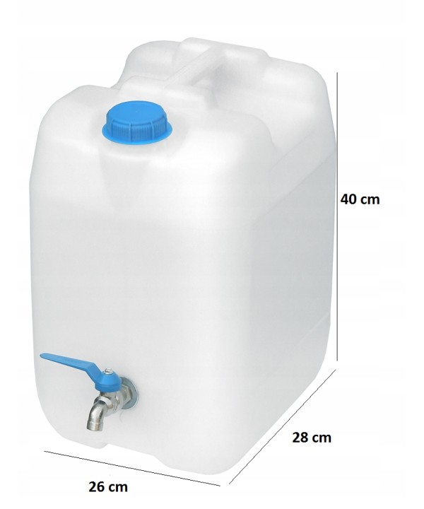 Pojemnik zbiornik baniak na wodę 20l kranik metal