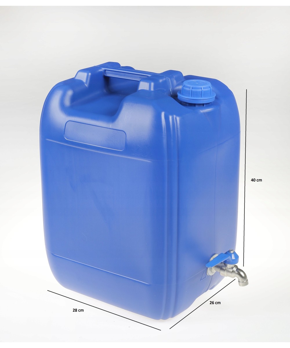 Pojemnik zbiornik niebieskie baniak na wodę 20l kranik metal