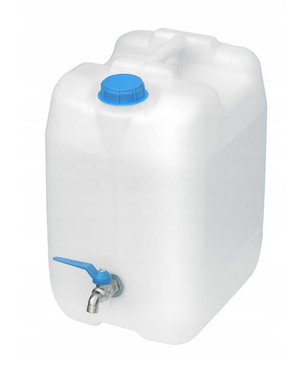 Pojemnik zbiornik niebieskie baniak na wodę 20l kranik metal