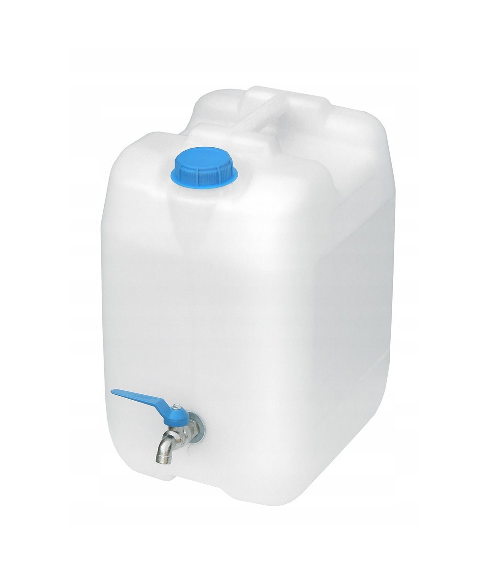 Pojemnik zbiornik niebieskie baniak na wodę 20l kranik metal