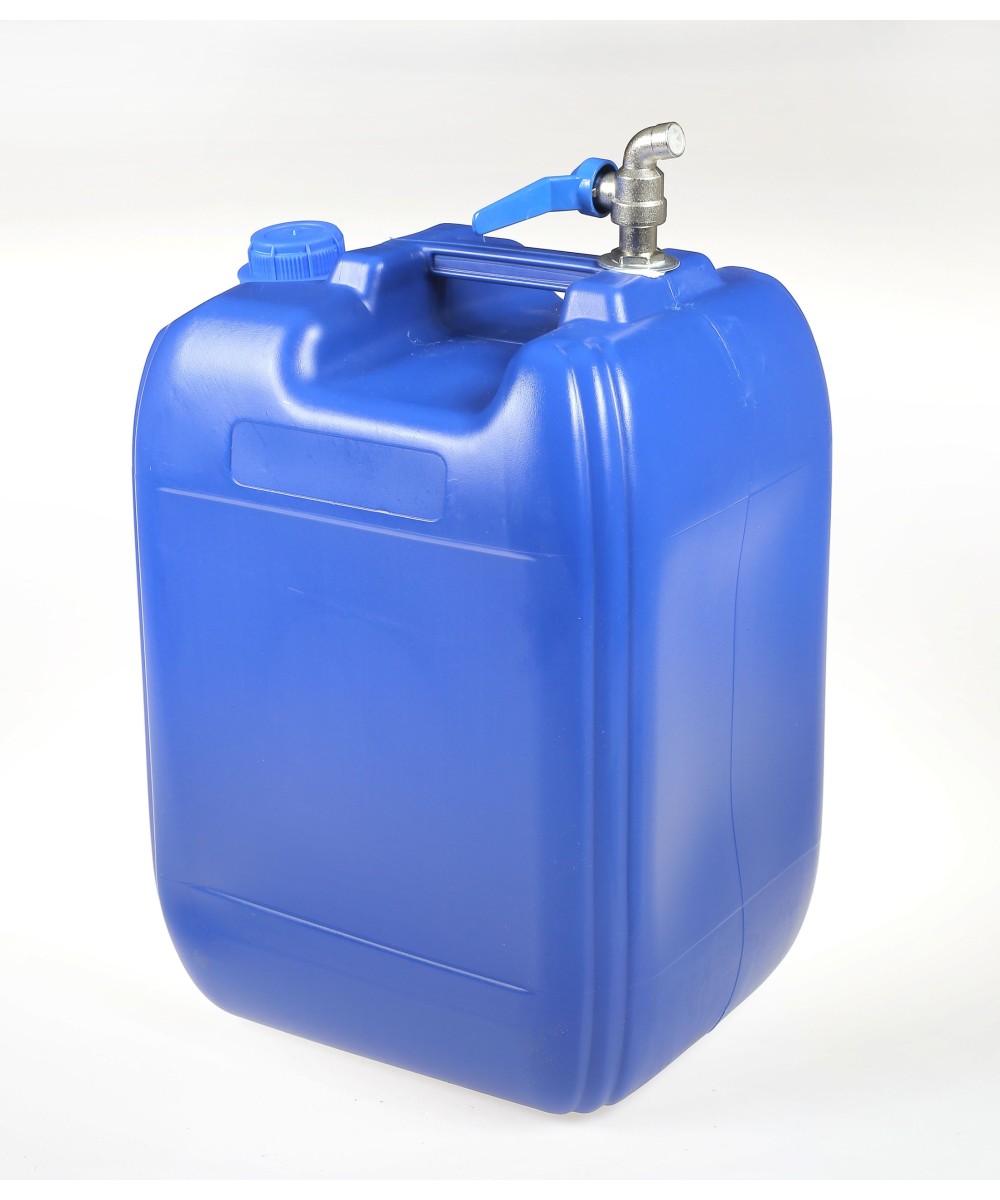 Pojemnik zbiornik niebieski baniak na wodę 20l kranik górny metal